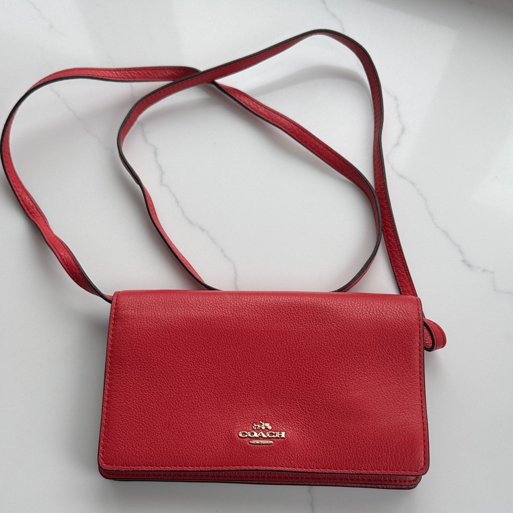 Coach Pebble Leather Crossbody with Gold Logo